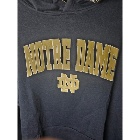 Notre Dame Colosseum Pullover Hoodie Sweatshirt Mens Navy XL - Picture 3 of 6
